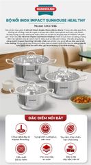 Bộ nồi inox impact Sunhouse healthy SHG788E ảnh 2