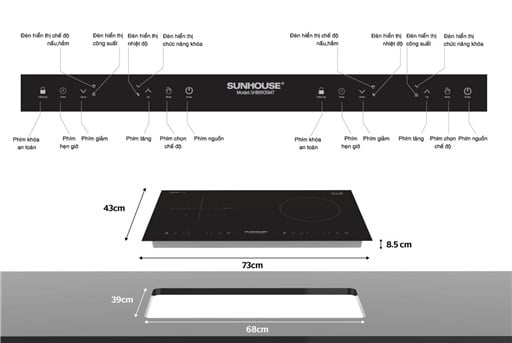 Bếp đôi điện từ hồng ngoại Sunhouse SHB9105MT – ảnh 2