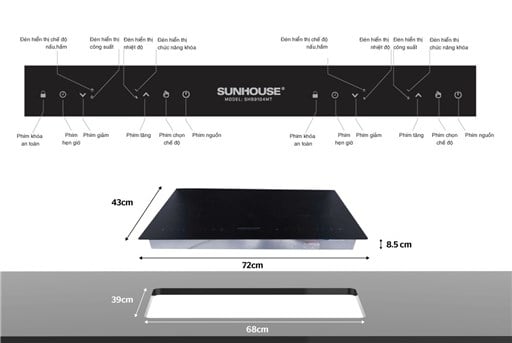 Bếp đôi điện từ hồng ngoại Sunhouse SHB9104MT – ảnh 2