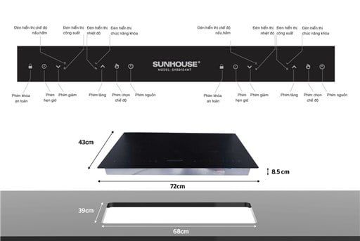 Bếp từ hồng ngoại Sunhouse SHB9104MT chính hãng Bếp từ hồng ngoại Sunhouse SHB9104MT chính hãng