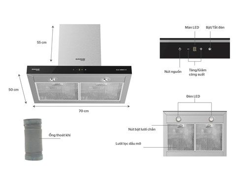 MÁY HÚT MÙI CAO CẤP CHỮ “t” SUNHOUSE MAMA MMB6815-70