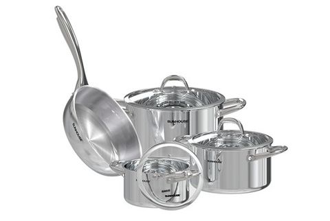 Bộ nồi chảo INOX304 đáy liền Sunhouse SHG808