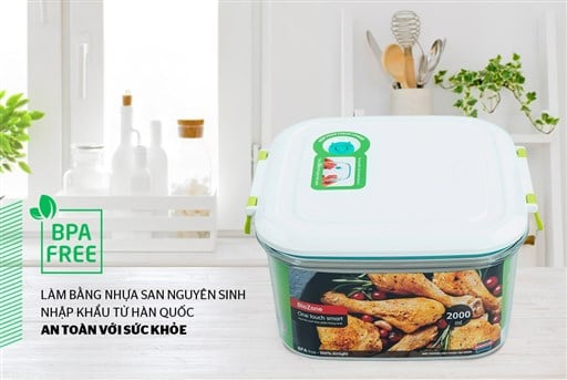 Hộp bảo quản thực phẩm thông minh biozone vuông 2000ML KB-SM2000S1 – ảnh 2