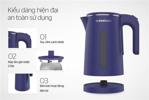 Ấm siêu tốc inox 2 lớp Sunhouse SHD1356