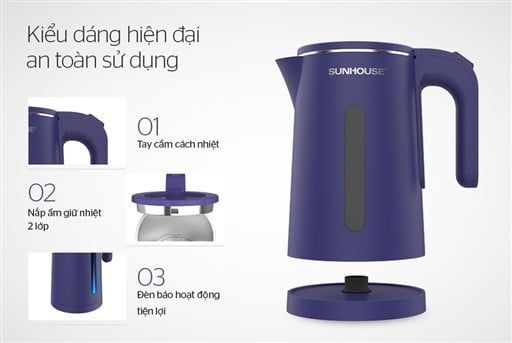 Ấm siêu tốc inox 2 lớp Sunhouse SHD1356