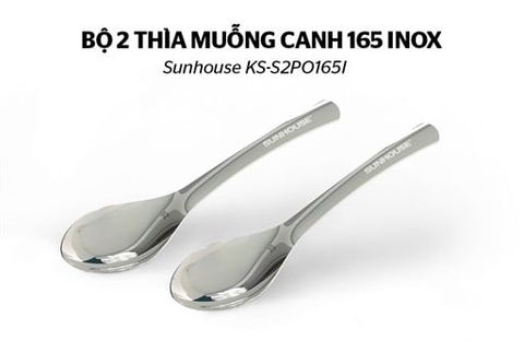 Bộ 2 thìa muỗng canh 165 inox Sunhouse KS-S2PO165I