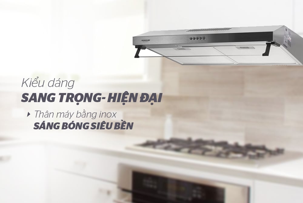 Máy hút mùi vỏ inox Sunhouse SHB6118I – ảnh 7