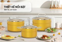 Bộ nồi anod đáy từ Sunhouse eco SHG6634M ảnh 4