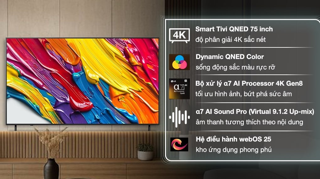 TV LG AI 2025 QNED AI QNED82 75 inch 75QNED82ASA