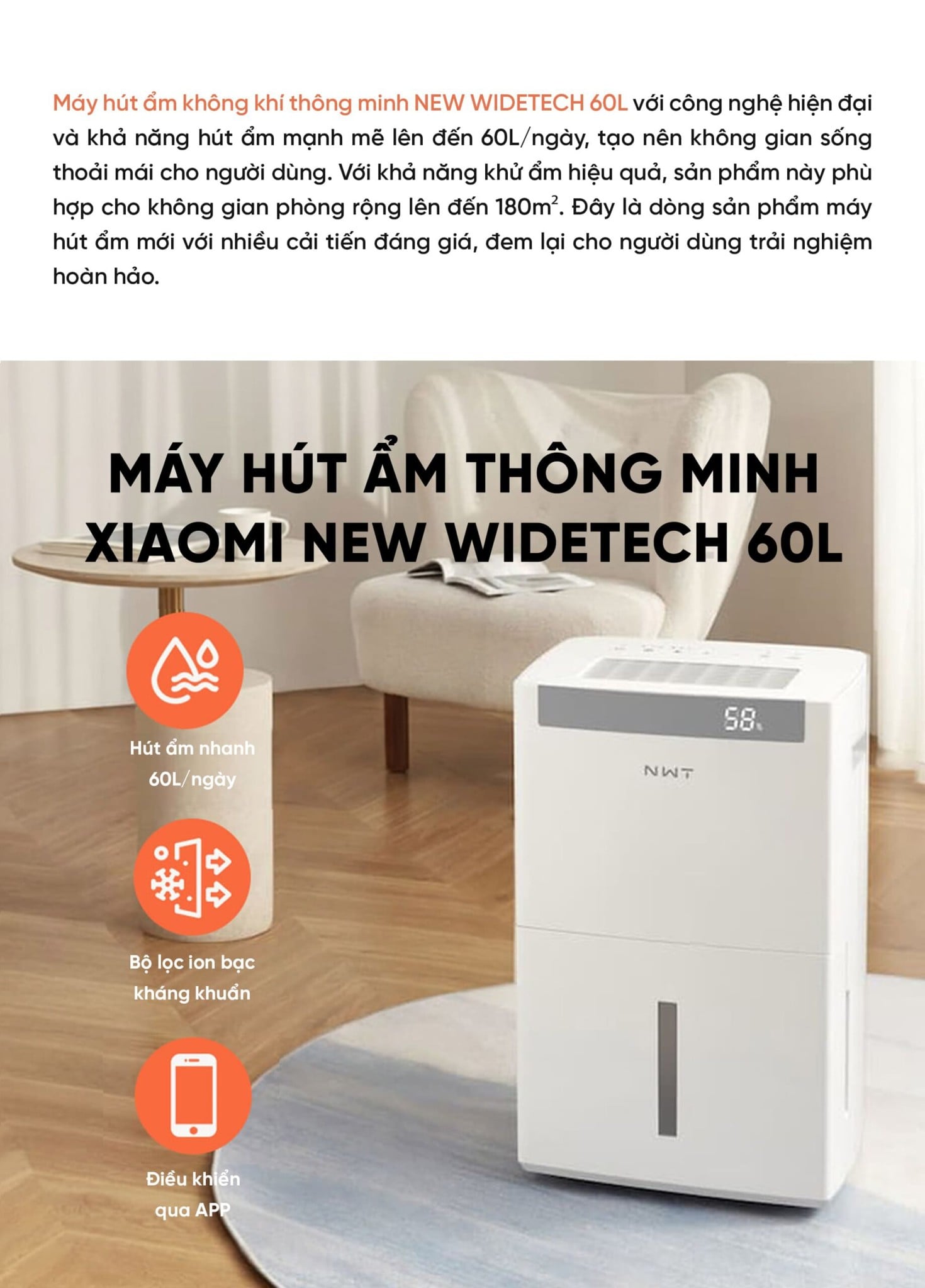 Máy hút ẩm NWT 60L – ảnh 2