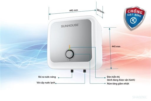 Bình nước nóng 28L Sunhouse SHA9216C – ảnh 6