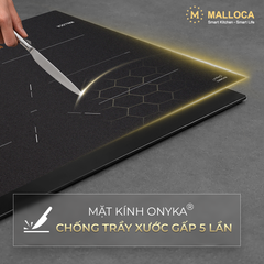 Bếp từ 3 vùng nấu 80cm với mặt kính Onyka chống trầy xước Malloca MI803ES ảnh 9