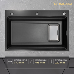 Chậu Rửa Chén 1 hố Inox 304 Malloca VOLCANIC MS7750GR ảnh 4