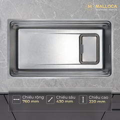 Chậu rửa chén 1 hố Inox 304 Malloca SILVER MS7743SI ảnh 3