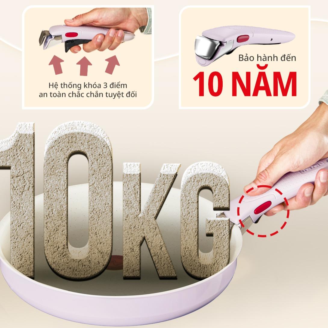 Bộ 3 nồi chảo cán rời Tefal Ingenio Serenity L827S404/L830S404/L828S404, quánh 20cm/ chiên 22cm/chiên 28cm, xanh dương – ảnh 3