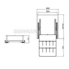 Ngăn kéo độc lập Eurogold EKM25260 - màu ghi, 60cm ảnh 3