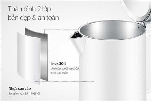 Ấm siêu tốc inox 2 lớp 1.7L Sunhouse Mama SHD1386W – ảnh 5