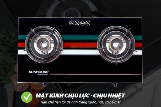 Bếp gas dương kính 2 lò Sunhouse SHB202MT – ảnh 4