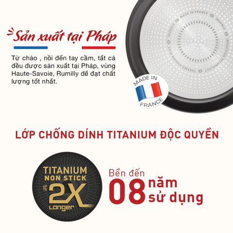 Bộ nồi chảo cán rời 3 món Tefal Ingenio Daily Chef L7619022