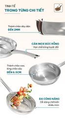 Chảo inox liền khối Sunhouse healthy IN26M7E ảnh 6