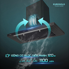 Máy hút mùi chữ T Eurogold EUH03570WB - màu đen, 70cm ảnh 3