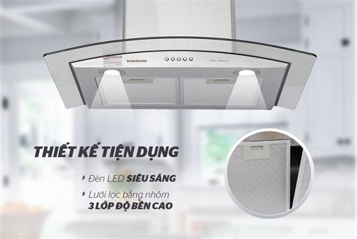 Máy hút mùi kính cong Sunhouse SHB6629-70C – ảnh 4