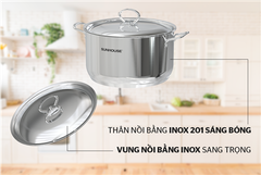 Bộ nồi chảo inox 5 đáy Sunhouse SHG998 ảnh 1