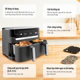  Nồi chiên không dầu 2 ngăn Tefal 2in1 EY905D10 - 8.3L - Điện tử 