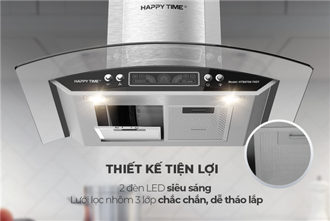 Máy hút mùi kính cong happy time HTB6709-70DT