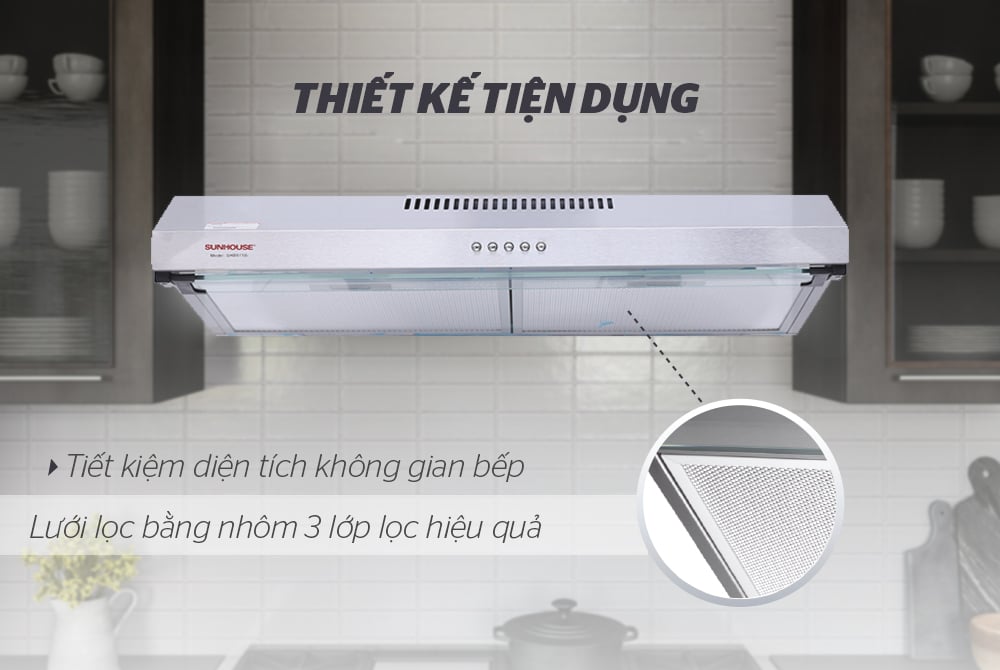Máy hút mùi vỏ inox Sunhouse SHB6118I – ảnh 8