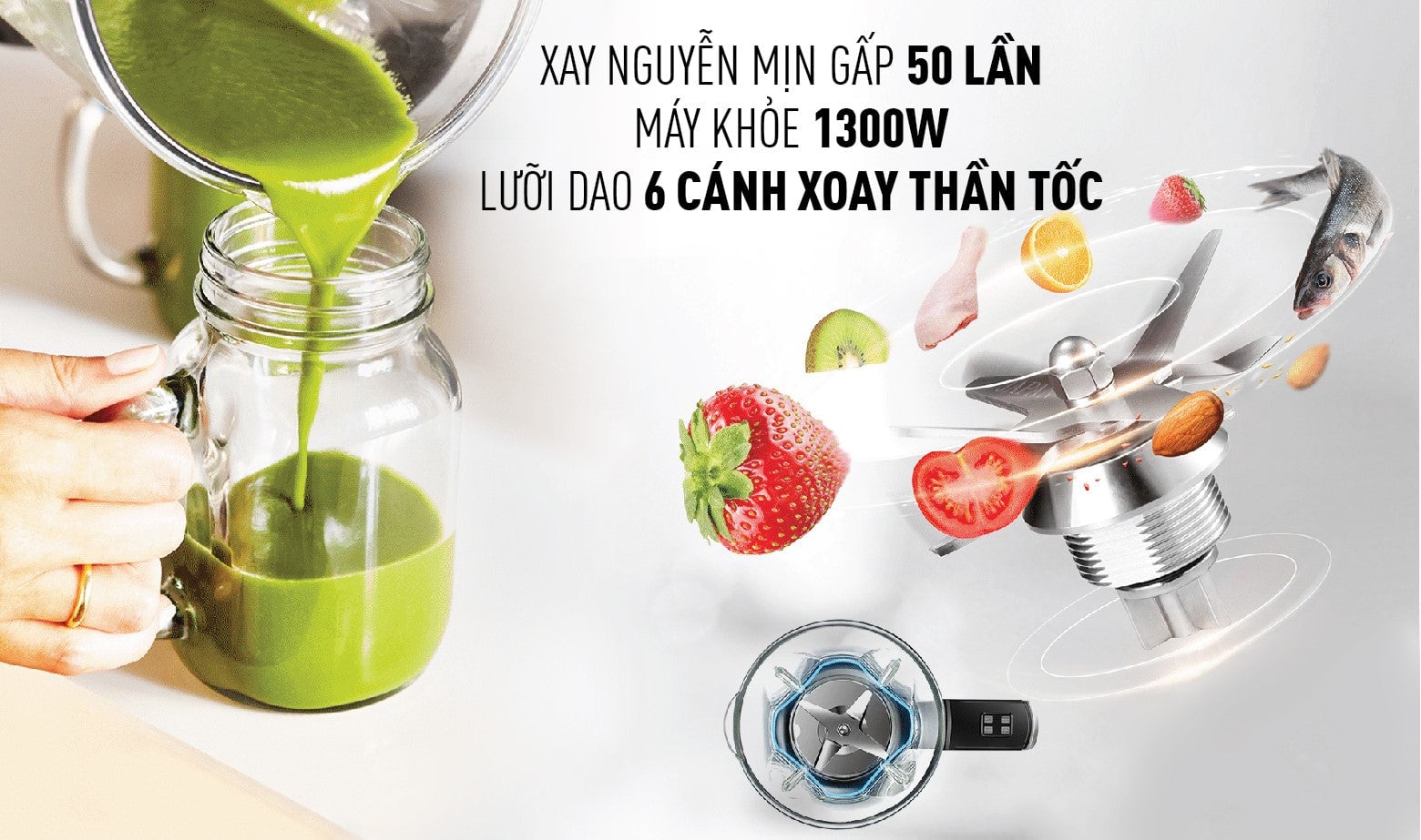 Máy xay sinh tố và làm sữa hạt đa năng Tefal UBB BL985A31 - 1300W - 2 cối – ảnh 2