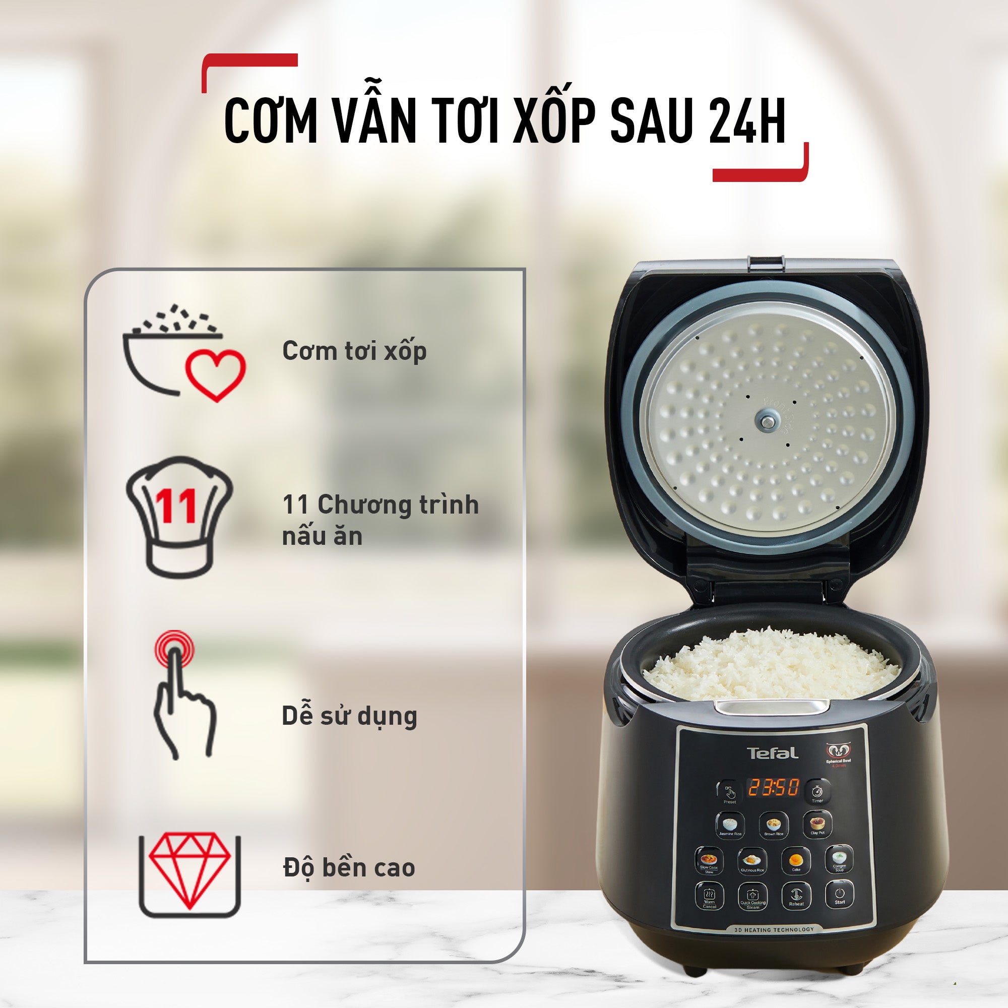 Nồi cơm điện tử Tefal EasyRice Max RK737868 - 1.8L – ảnh 2