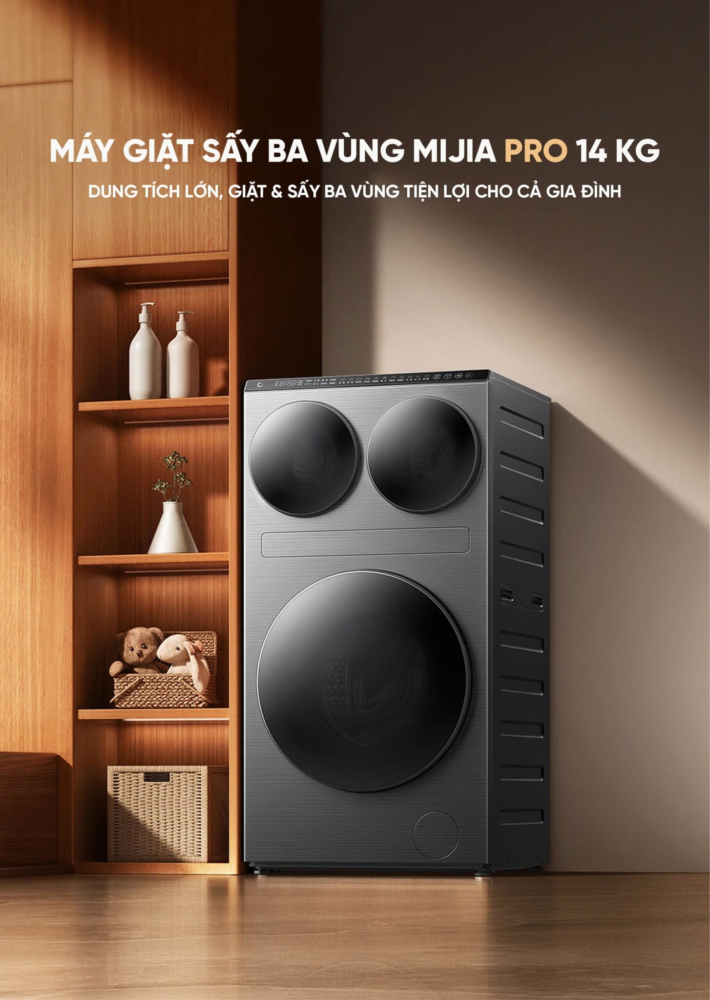 Máy giặt sấy Xiaomi Mijia MJ202 Pro 2026, giặt 14kg, sấy 10kg, ba – ảnh 3