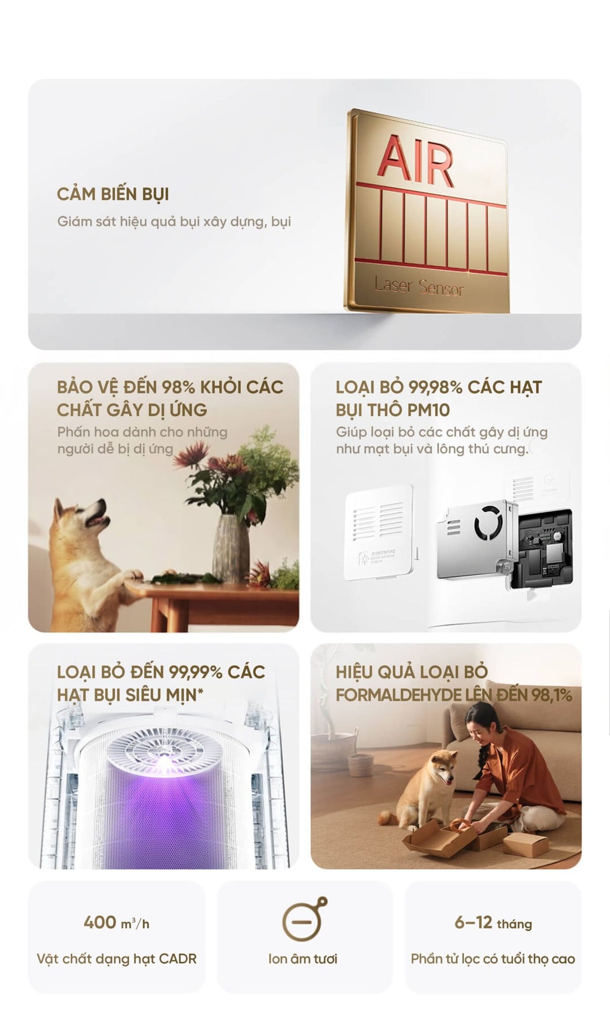 Máy lọc không khí Xiaomi Mijia 5 máy lọc không khí diện tích 50m² – ảnh 3