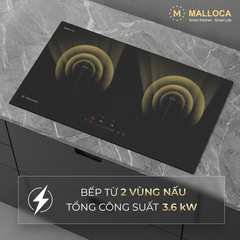 Bếp từ 2 vùng nấu 73cm (Mặt kính Malloca DuraGlass chống trầy xước) ảnh 4