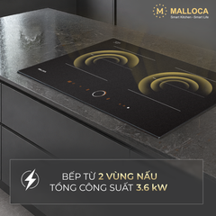 Bếp từ 2 vùng nấu 75cm (Mặt kính Onyka chống trầy xước) Malloca MI750ES ảnh 4