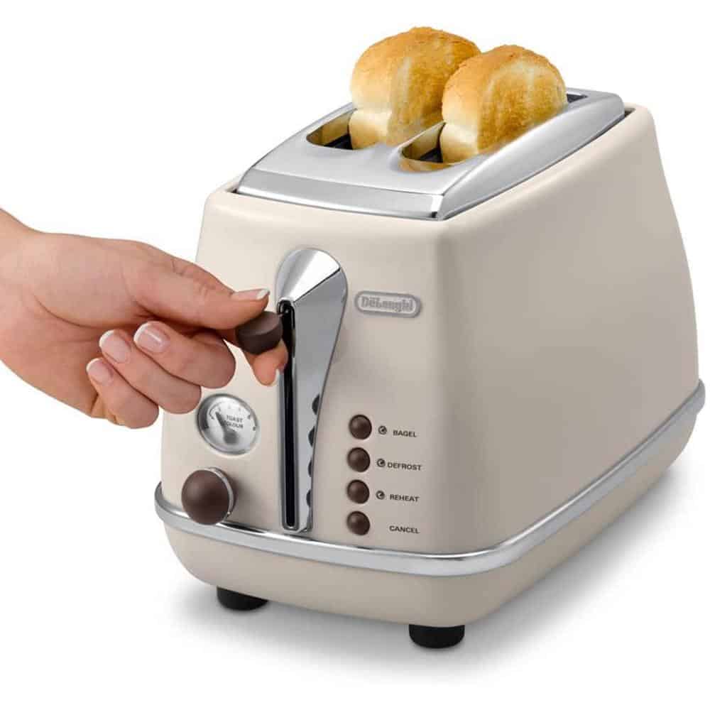 Máy Nướng Bánh Mì Delonghi Icona Vintage CTOV 2103.BG Màu Be – ảnh 4