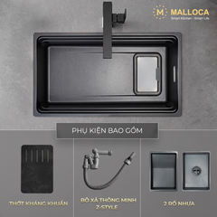 Chậu Rửa Chén 1 hố Inox 304 Malloca VOLCANIC MS7743GR ảnh 4