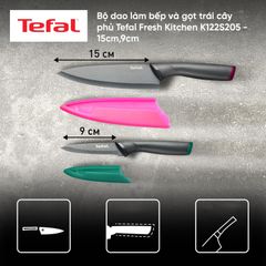 Bộ dao làm bếp và gọt trái cây phủ Titanium Tefal Fresh Kitchen K122S205 - 15cm,9cm