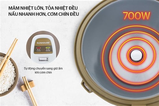 Nồi cơm điện 1.8L Sunhouse SHD8616 – ảnh 4