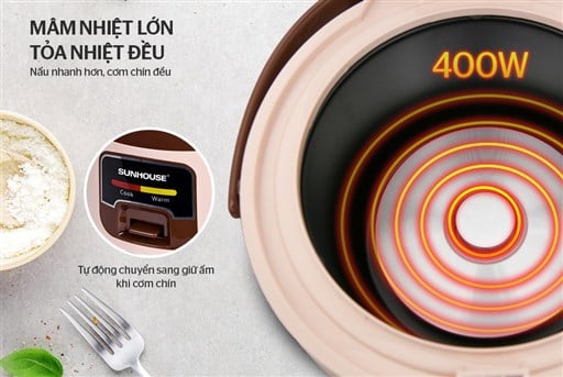 Nồi cơm điện 1L Sunhouse SHD8208C – ảnh 4