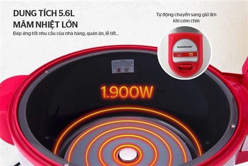 Nồi cơm điện 5.6L Sunhouse SH866 – ảnh 4