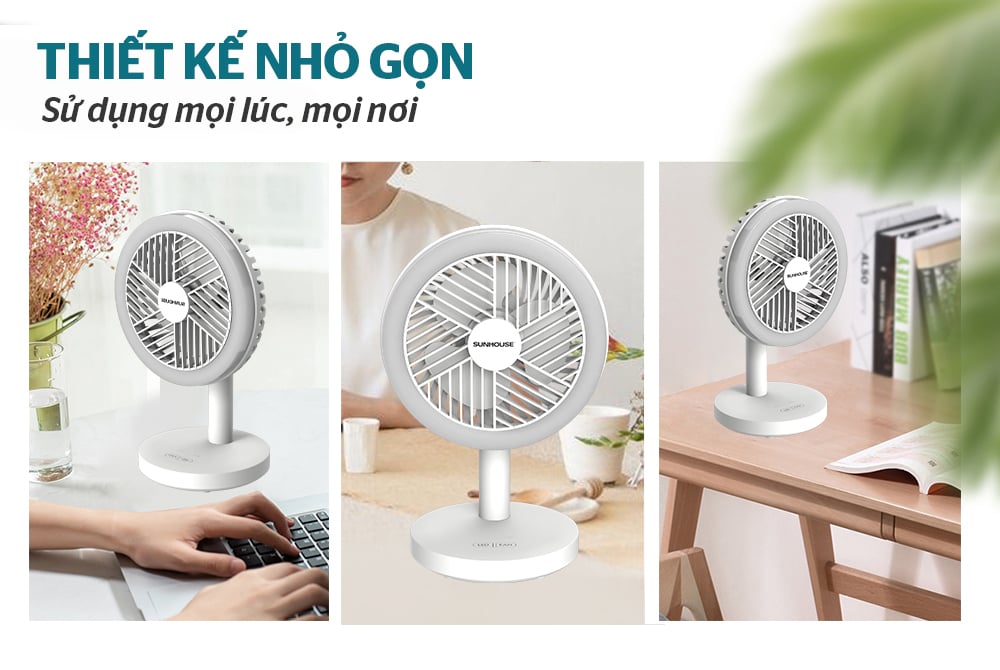 Quạt sạc mini Sunhouse SHD7114 – ảnh 4
