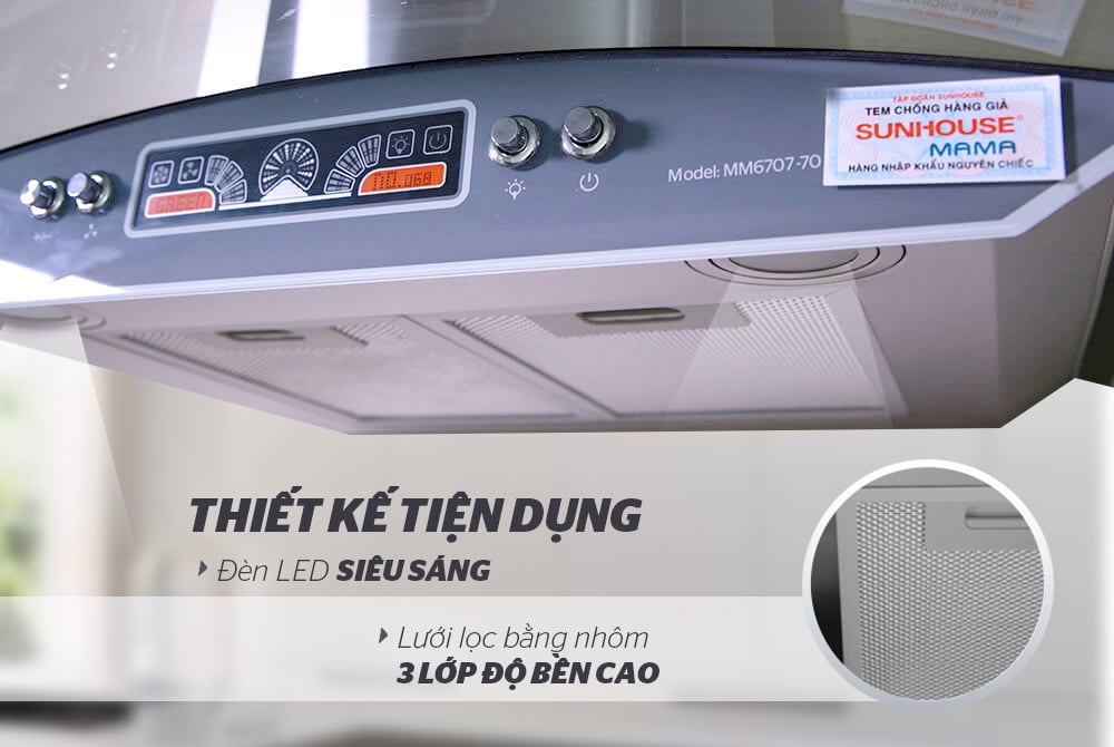 Máy hút mùi kính cong Sunhouse Mama MM6707-70 – ảnh 8