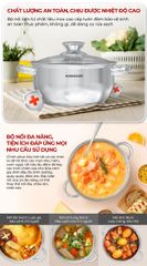 Bộ nồi inox 3 đáy Sunhouse eco SHG334E ảnh 7
