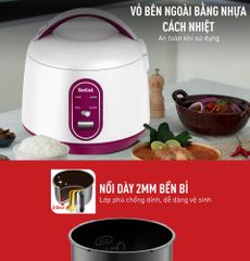 Nồi cơm điện cơ mini Tefal RK224168 - 0.7L ảnh 3