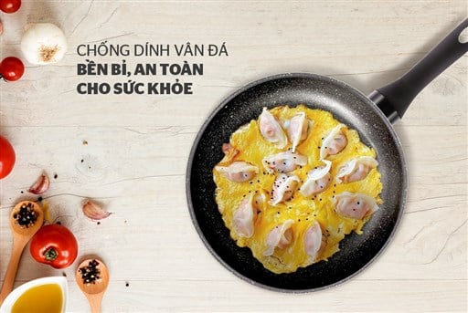 Chảo đá hoa cương đáy từ Sunhouse SFP28B xanh – ảnh 4