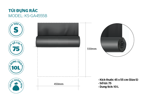 Túi đựng rác phân hủy sinh học Sunhouse KS-GA4555B – ảnh 2