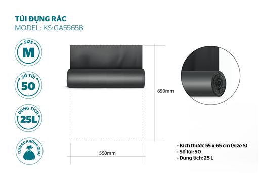 Túi đựng rác phân hủy sinh học Sunhouse KS-GA5565B – ảnh 2