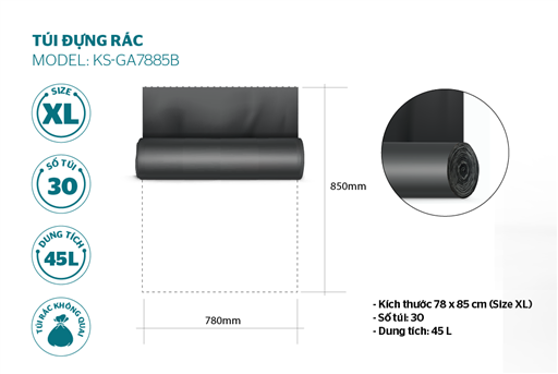 Túi đựng rác phân hủy sinh học Sunhouse KS-GA7885B – ảnh 2